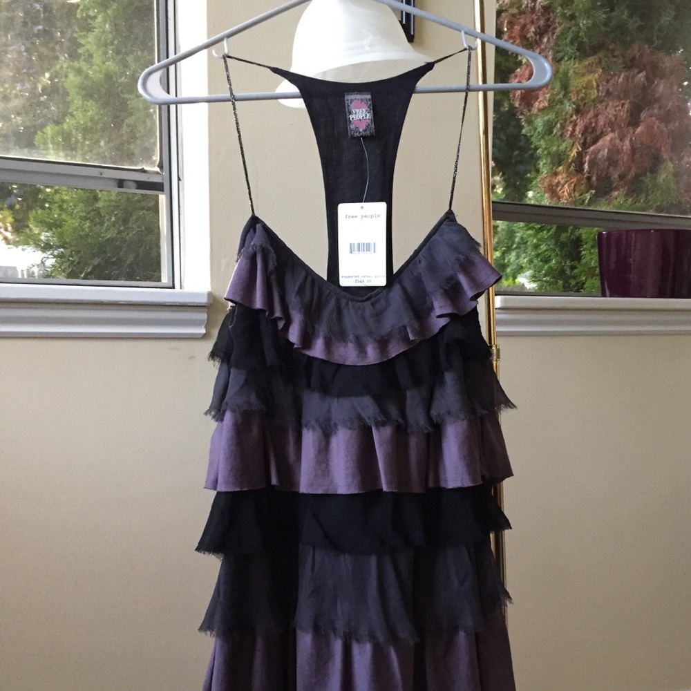 Free People Light purple/charcoal/black dress